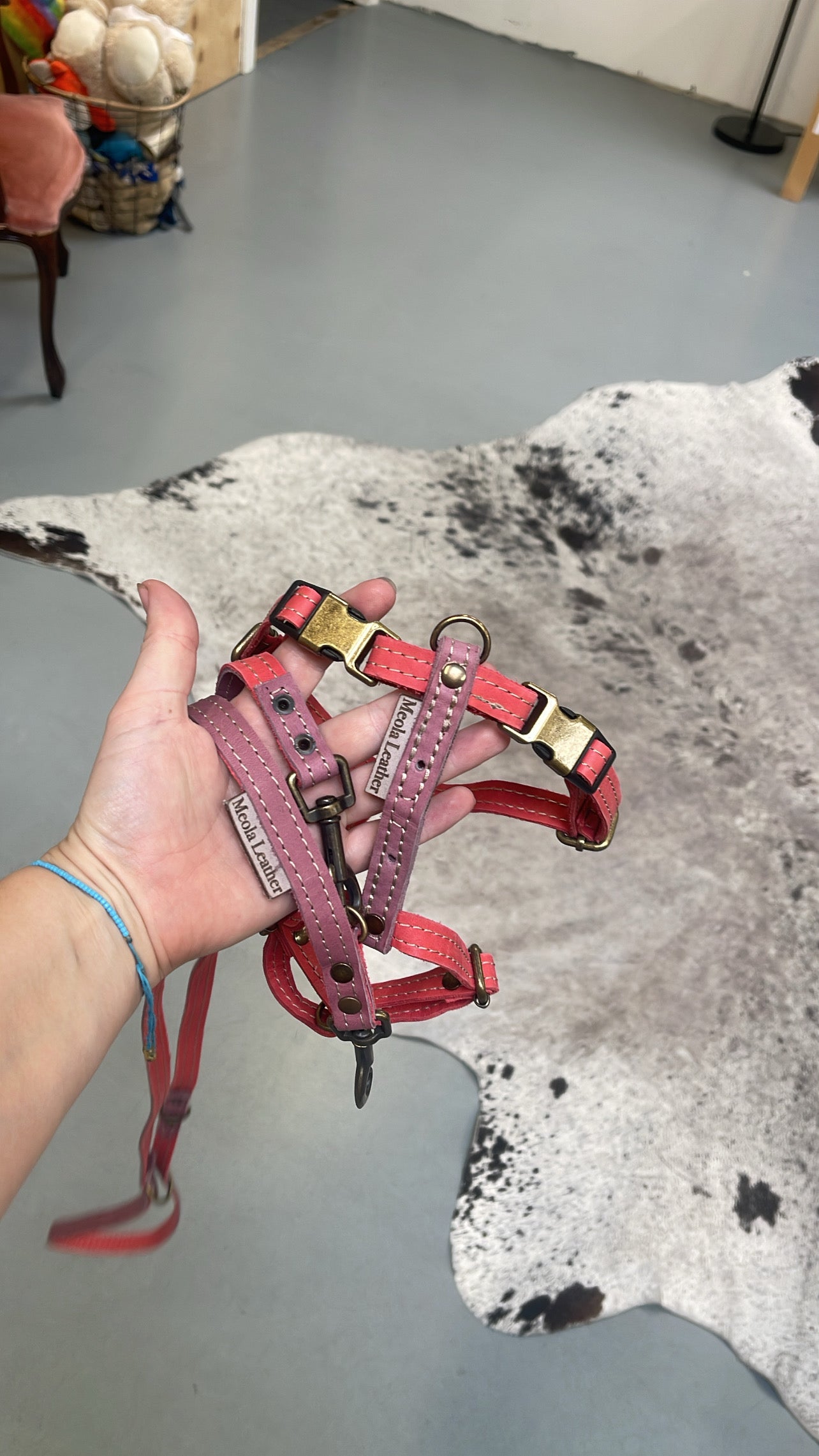 SALE leren honden Y-tuig handgemaakt
