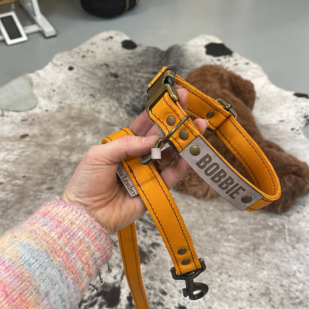 Meola Leather Dogs leather click collars SALE