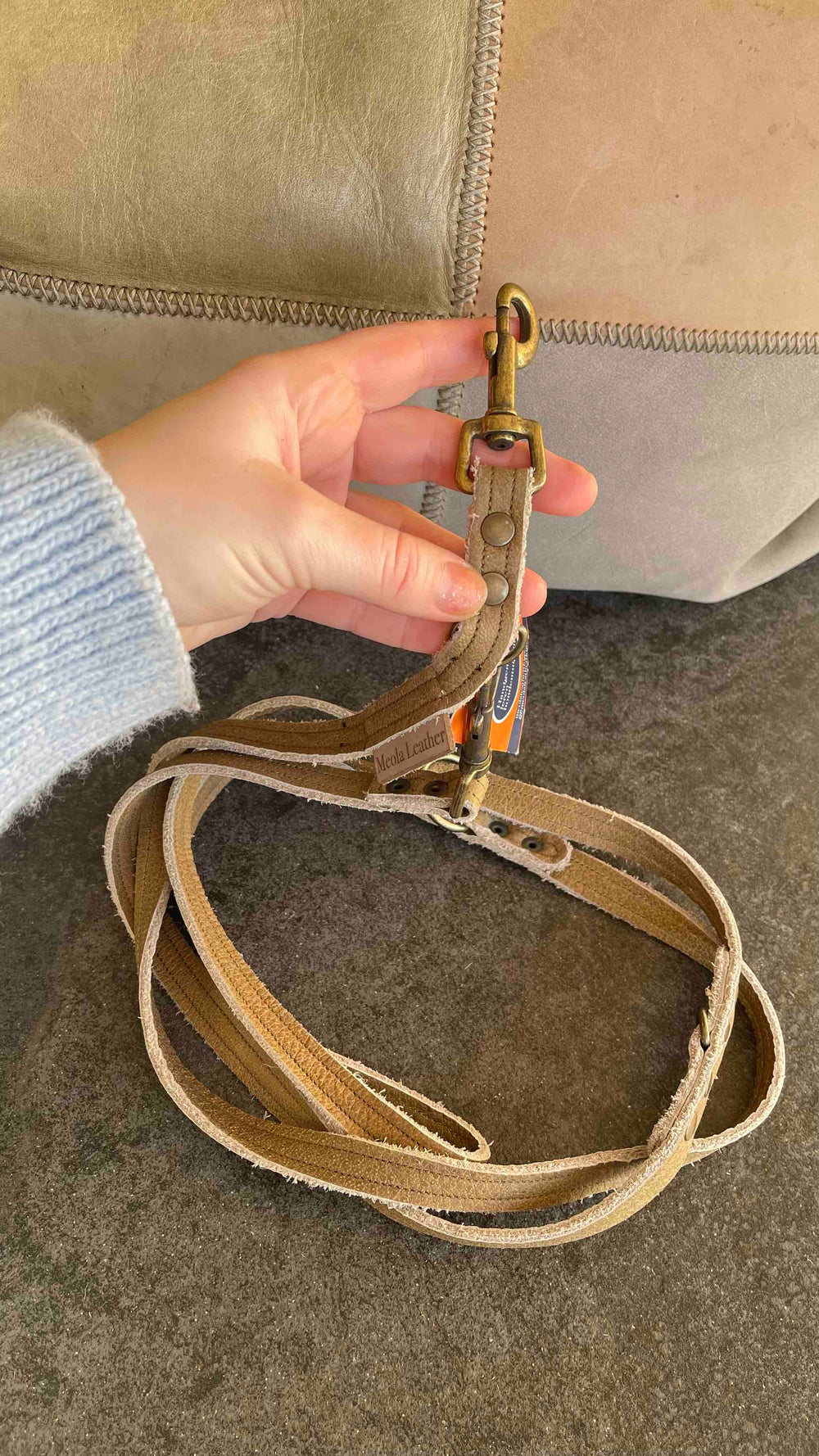 Meola Leather Dogs leather adjustable dog leash SALE