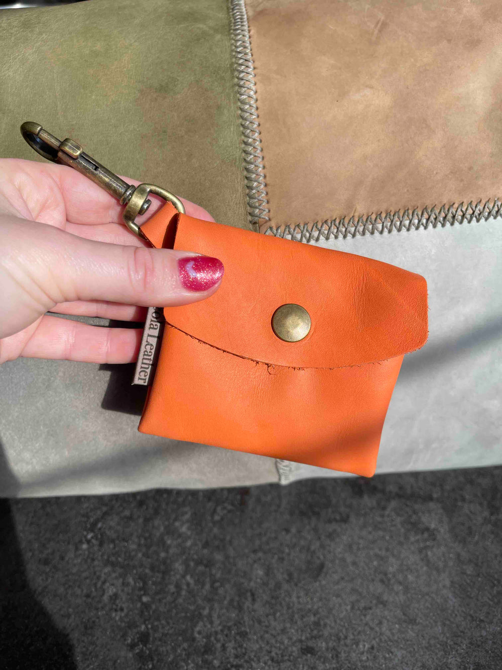 Snackbag hond snacktasje aan lijn poeptasje aan lijn lhandgemaakt eren snackbag oranje