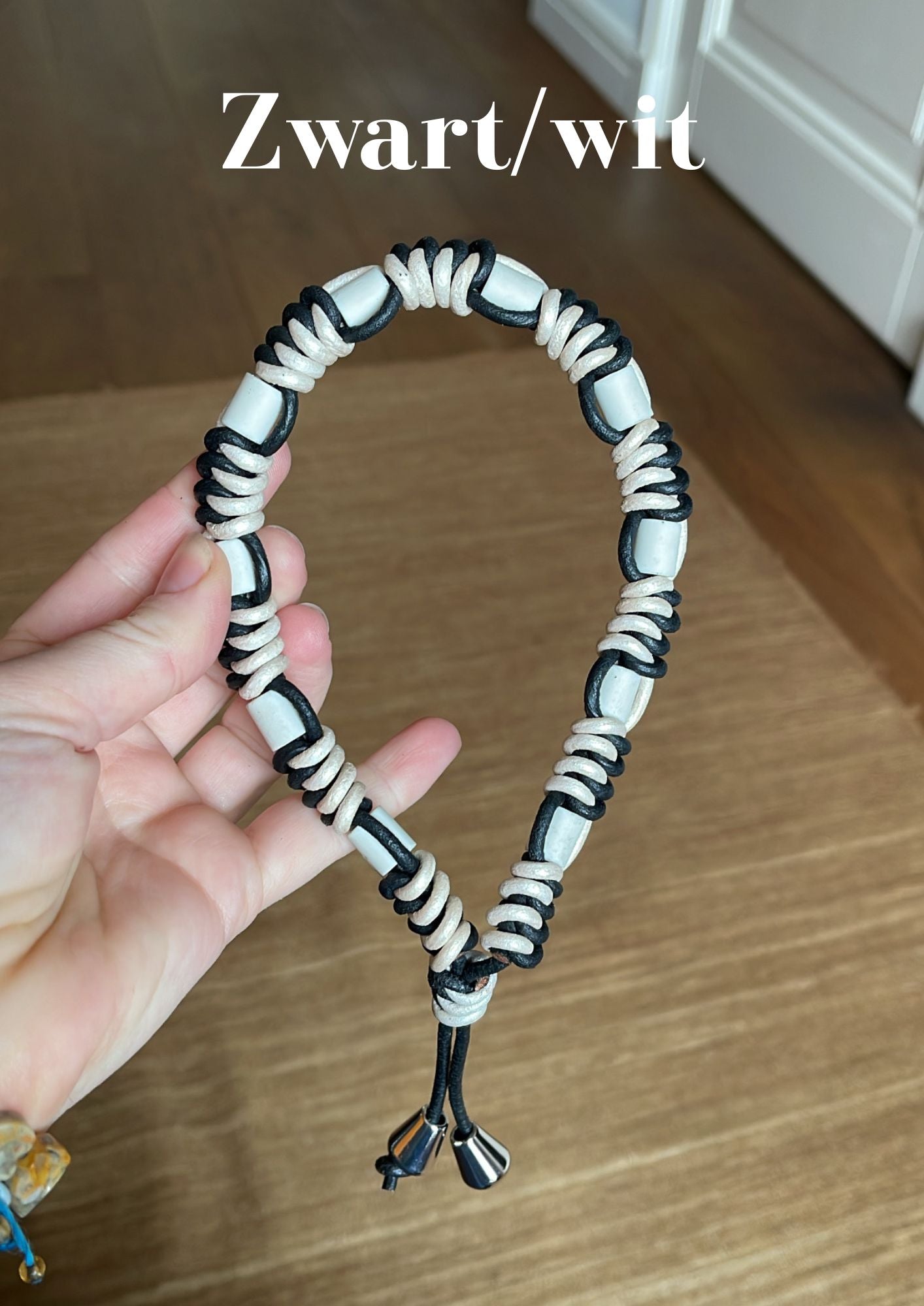 tekenband hond verstelbare halsband tegen teken en vlooien zwart wit